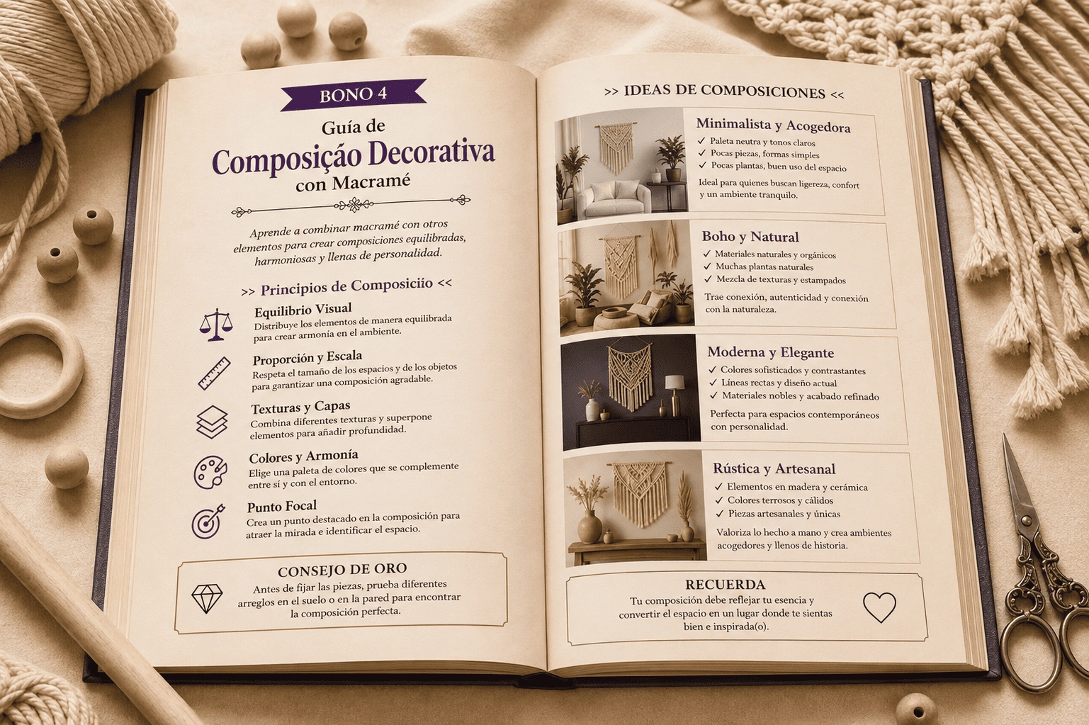 Guía de Composición Decorativa con Macramé
